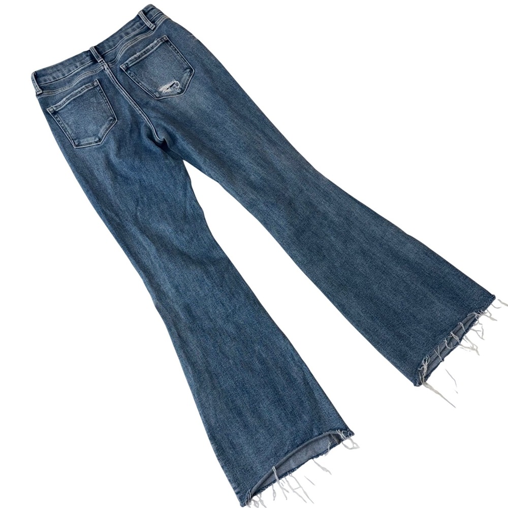 Flying Monkey Mid-Rise Flare Distressed Raw Hem Jeans BY4720L Blue Size 29 - Picture 2 of 12
